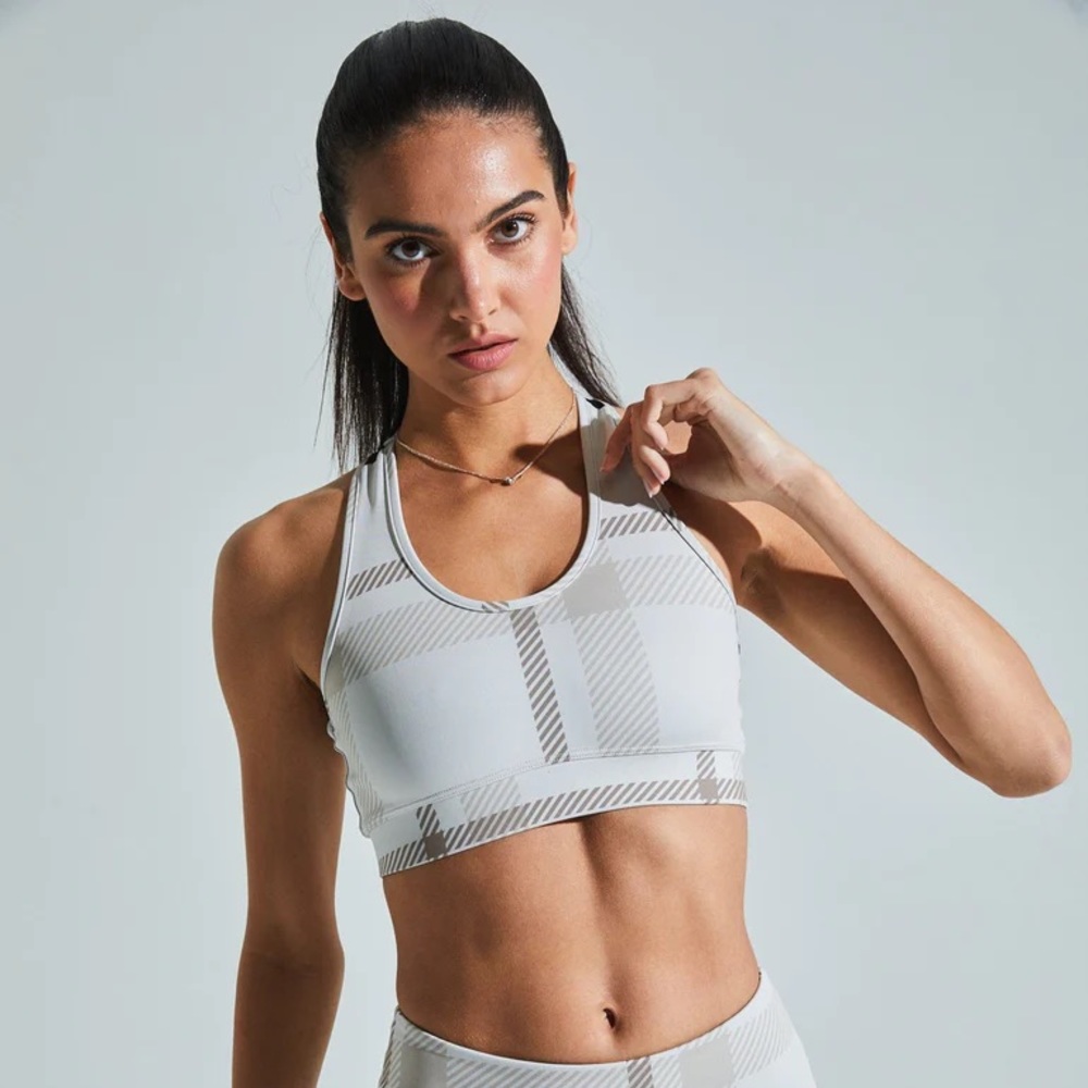 Plaid Noli Yoga bra and leggings set